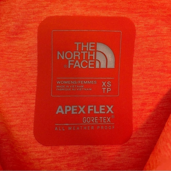 North Face Apex Flex Jacket Size XS Gore Tex Orange Shell - Picture 6 of 10